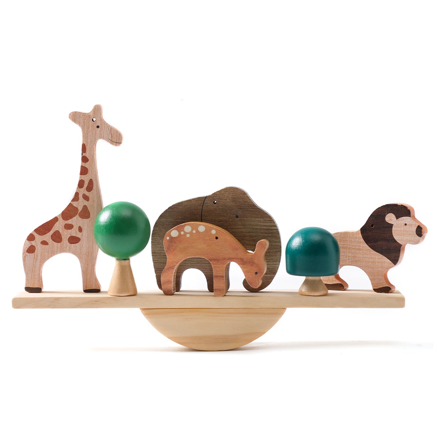 Baby Animal Threading Seesaw Toys Wooden Stacking